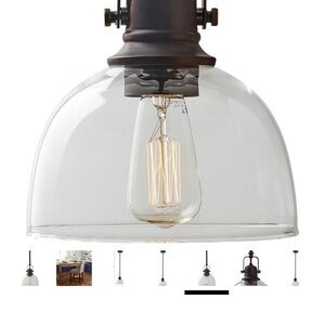 Clear Glass Pendant Light (2 pcs)